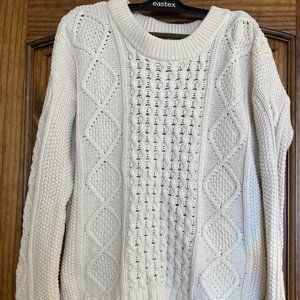 MADEWELL White Cable Knit Sweater Size S